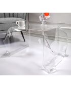Table basse carrée Drappeggi transparente - 60x75x40 cm