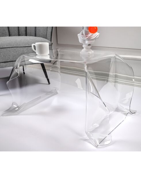 Table basse carrée Drappeggi transparente - 60x75x40 cm