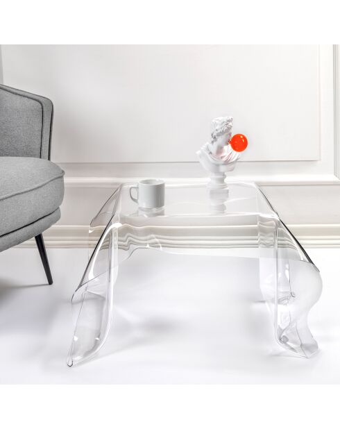 Table basse carrée Drappeggi transparente - 60x75x40 cm