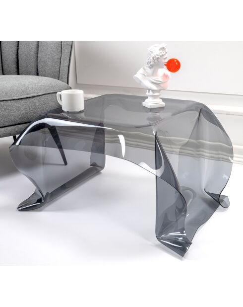 Table basse carrée Drappeggi gris fumé - 60x75x40 cm