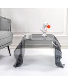 Table basse carrée Drappeggi gris fumé - 60x75x40 cm