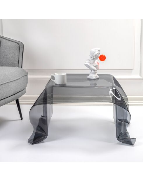 Table basse carrée Drappeggi gris fumé - 60x75x40 cm