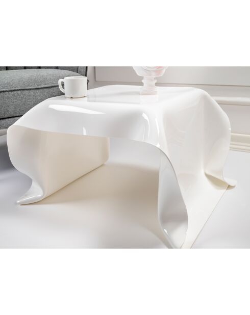 Table basse carrée Drappeggi blanche - 60x75x40 cm