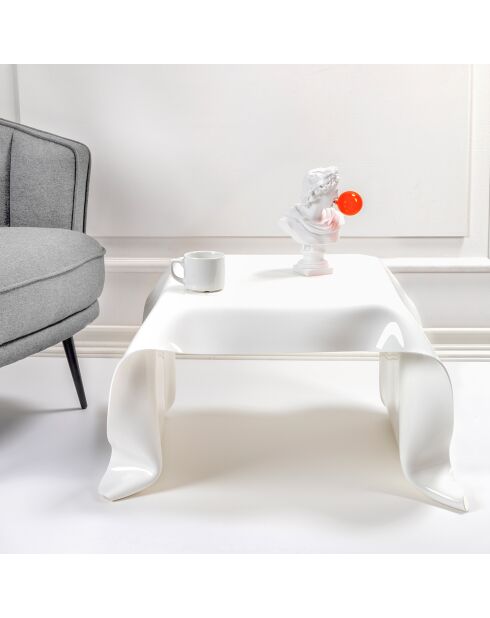 Drappeggi weißer quadratischer Couchtisch - 60x75x40 cm