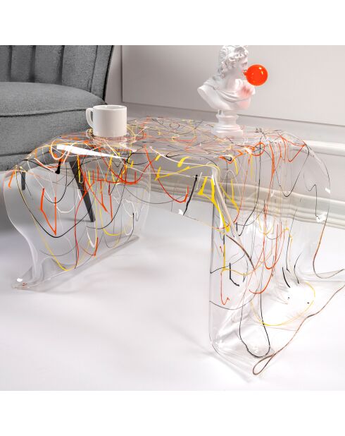 Mesita cuadrada Drappeggi multicolor - 60x75x40 cm