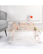 Table basse carrée Drappeggi multicolore - 60x75x40 cm