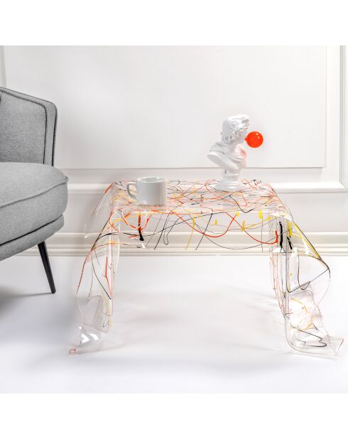 Mesita cuadrada Drappeggi multicolor - 60x75x40 cm