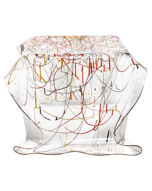 Table basse carrée Drappeggi multicolore - 60x75x40 cm