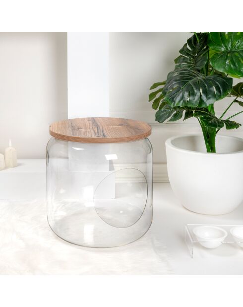 Niche pour animaux I-Pet transparent/chêne - D.40x46 cm