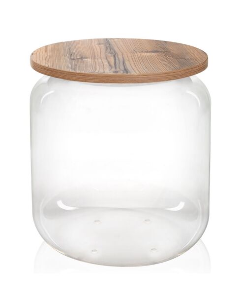 Tolino transparent/Eichentisch/Behälter - D.38x42 cm