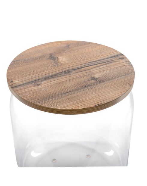 Table/conteneur Tolino transparent/chêne - D.38x42 cm