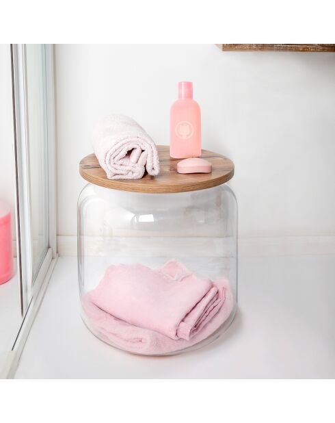 Tolino transparent/Eichentisch/Behälter - D.38x42 cm