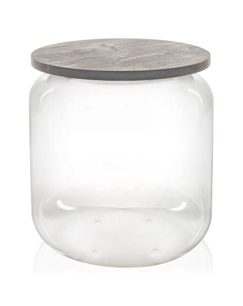 Table/conteneur Tolino transparent/gris - D.38x42 cm