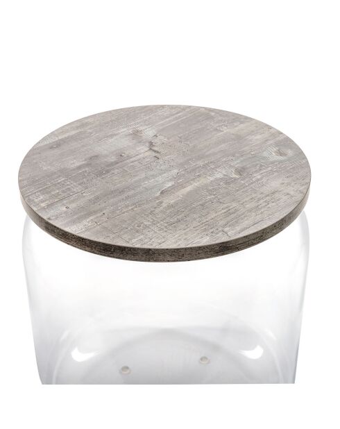 Tolino transparenter/grauer Tisch/Behälter - D.38x42 cm