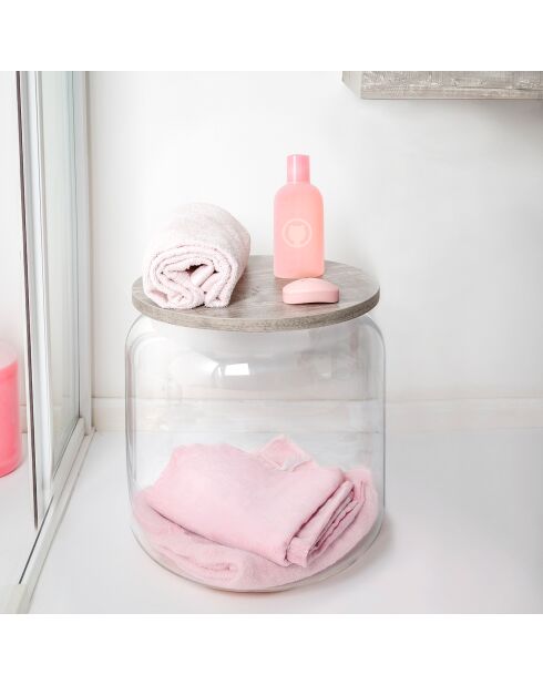 Table/conteneur Tolino transparent/gris - D.38x42 cm