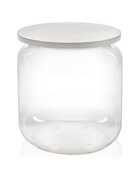 Tolino transparenter/weißer Tisch/Behälter - D.38x42 cm