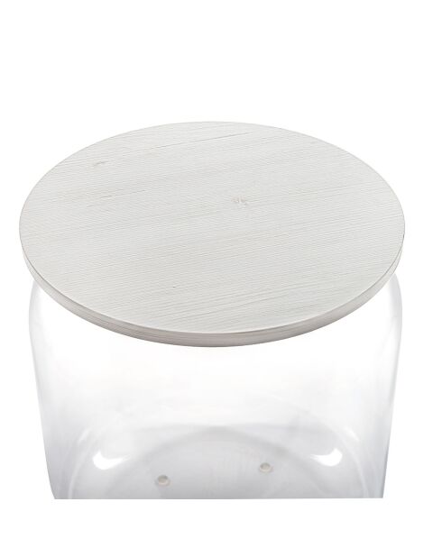 Tolino transparenter/weißer Tisch/Behälter - D.38x42 cm