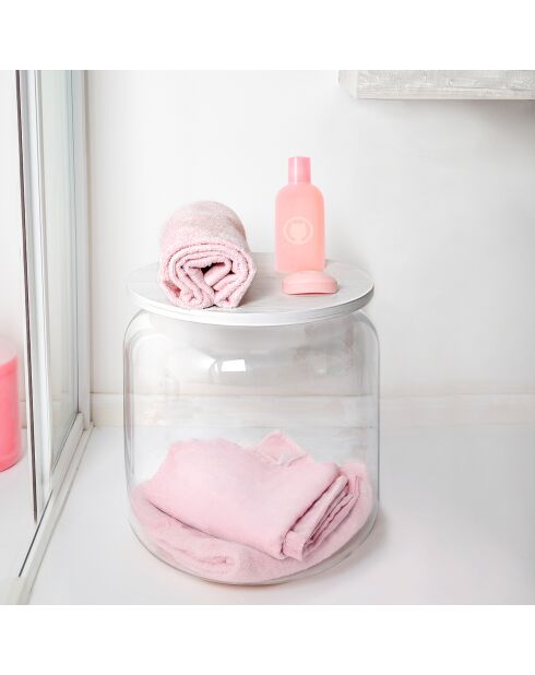 Tolino transparenter/weißer Tisch/Behälter - D.38x42 cm