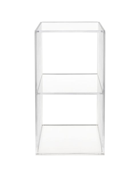 Cube double sur pied Clio transparent - 30x30x60 cm