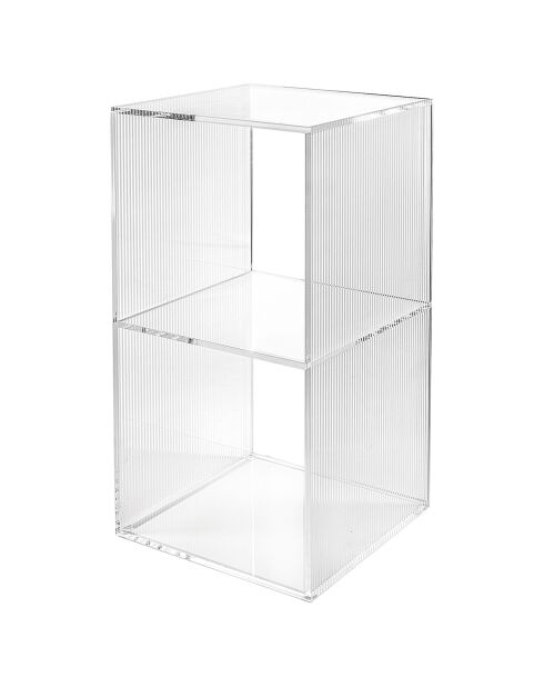 Cube double sur pied Clio transparent - 30x30x60 cm