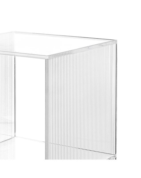 Cube double sur pied Clio transparent - 30x30x60 cm