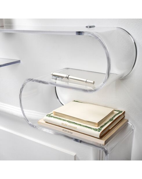 Console murale Curvy transparente - 76x15x40.5 cm