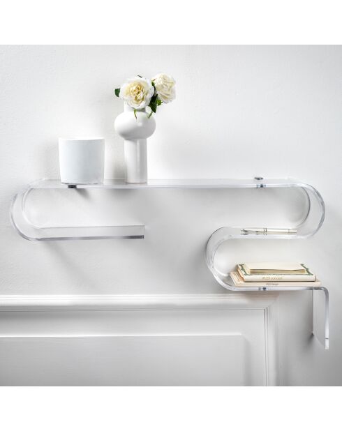 Console murale Curvy transparente - 76x15x40.5 cm