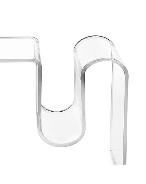 Table d'appoint Curvy transparente - 57x40x44 cm