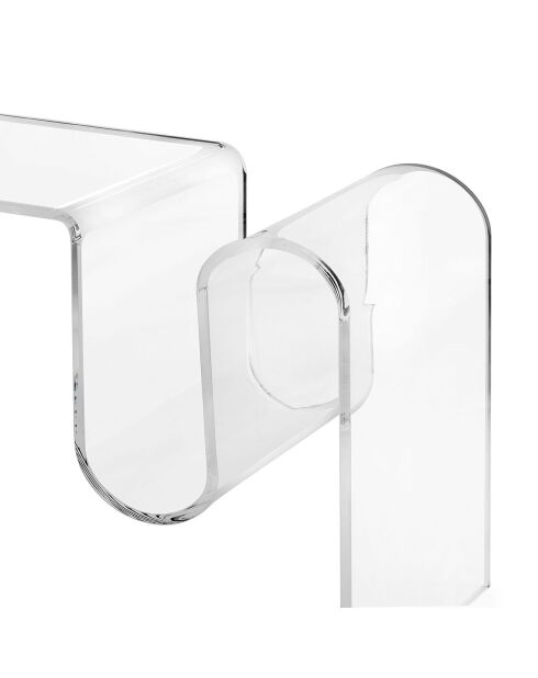 Tavolino Curvy trasparente - 57x40x44 cm