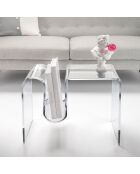 Table d'appoint Curvy transparente - 57x40x44 cm