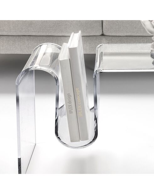 Table d'appoint Curvy transparente - 57x40x44 cm