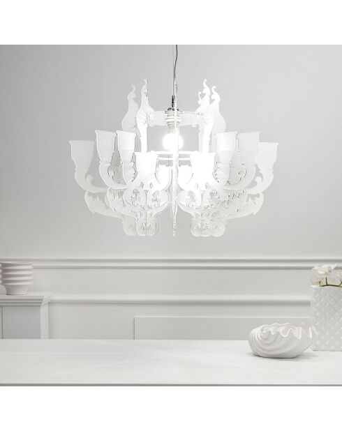 Lustre Ca Foscari blanc satiné - D.71x50 cm