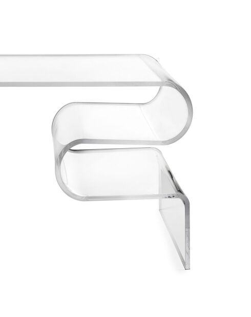 Table basse Curviligne transparente - 76x40x42 cm