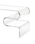 Table basse Curviligne transparente - 76x40x42 cm