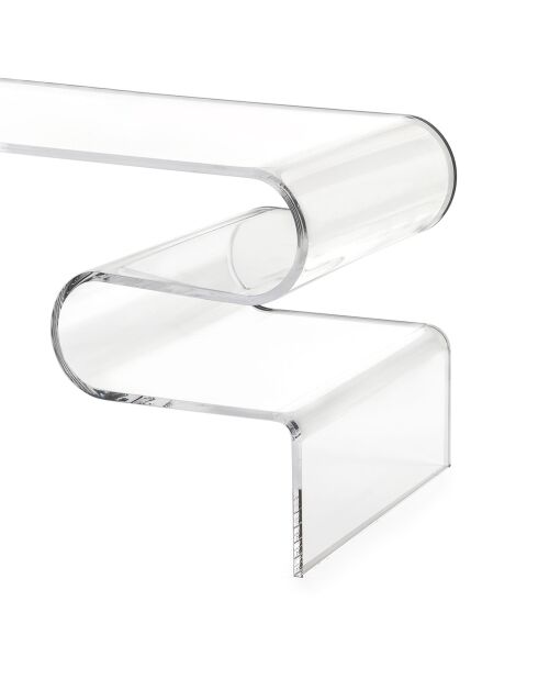 Kromlijnige transparante salontafel - 76x40x42 cm