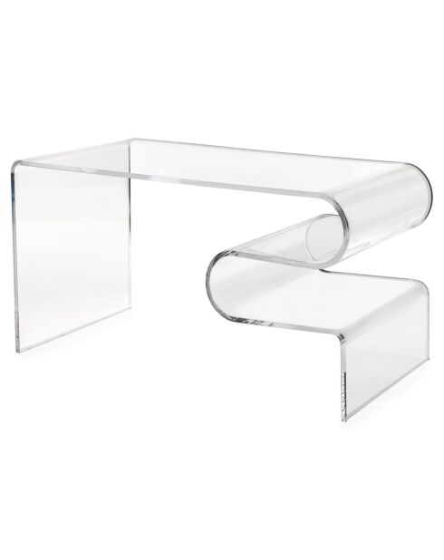 Table basse Curviligne transparente - 76x40x42 cm