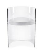 Fauteuil Clooney Cuir transparent/blanc - 55x48x75 cm