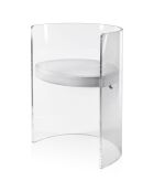 Fauteuil Clooney Cuir transparent/blanc - 55x48x75 cm