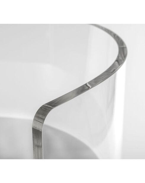 Poltrona Clooney trasparente/pelle bianca - 55x48x75 cm