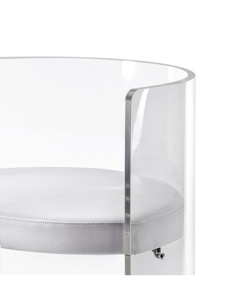 Fauteuil Clooney Cuir transparent/blanc - 55x48x75 cm