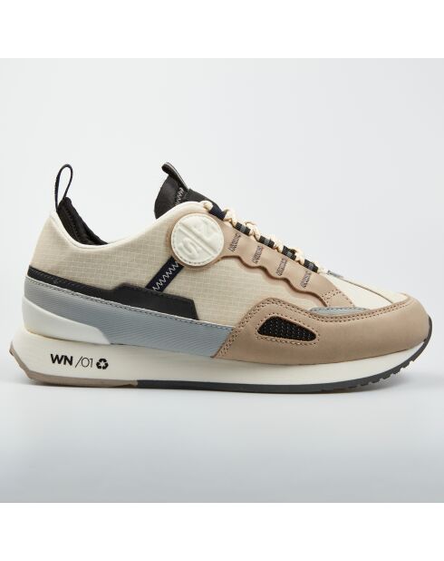 Sneakers en Cuir Angèle beige/noir