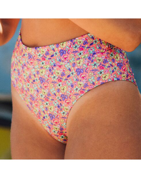 Rosafarbene Bikinihose Louise mit hoher Taille