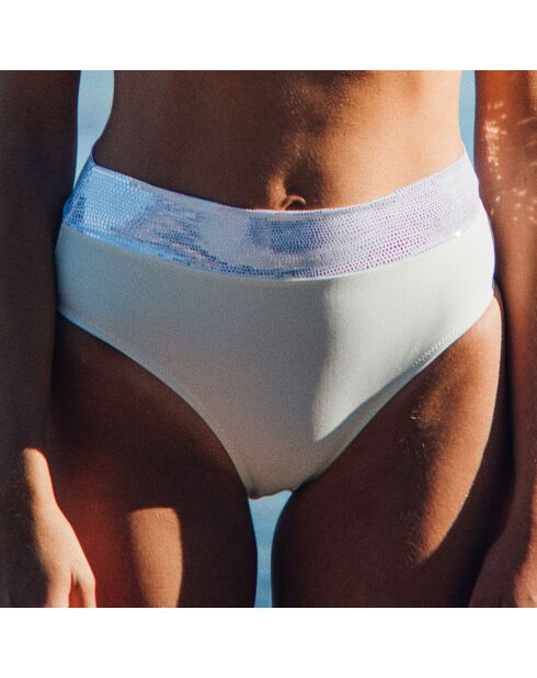 Ecru/zilver bikinibroekje met hoge taille Louise