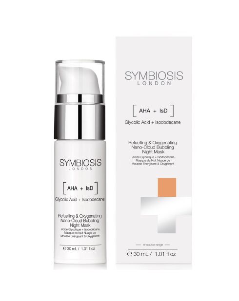 Energiserend en zuurstofrijk schuimnachtmasker met glycolzuur + isododecaan - 30 ml