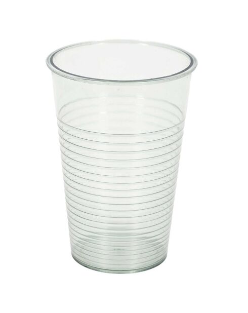 12 Gobelets en plastique jaune/gris/vert - 7x10x7 cm