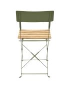 2 Chaises pliantes Bella Vita vert/marron - 42x81x48 cm