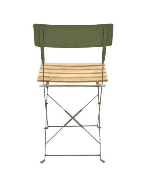2 Chaises pliantes Bella Vita vert/marron - 42x81x48 cm