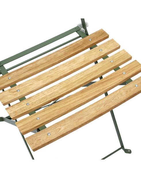 2 Chaises pliantes Bella Vita vert/marron - 42x81x48 cm
