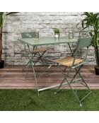 2 Chaises pliantes Bella Vita vert/marron - 42x81x48 cm