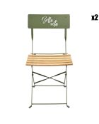 2 Chaises pliantes Bella Vita vert/marron - 42x81x48 cm